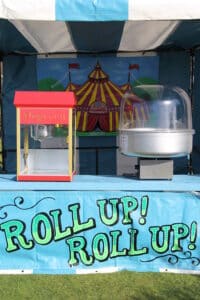 Popcorn and Candyfloss Fairground Side Stall