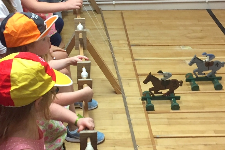 Wooden Twiddle Horse Racing
