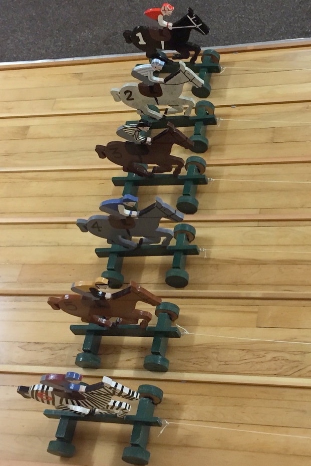 Wooden Twiddle Horse Racing