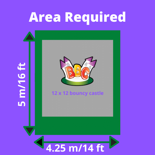 12x12 Bouncy Castle Area Required