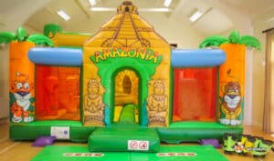 Jungle Themed inflatable with aztec artwork.