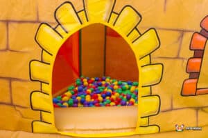 Enclosed Ball pool, with wall type features.