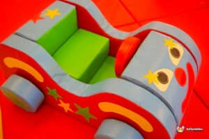 A fun soft car addition to a soft play package to be built by children.