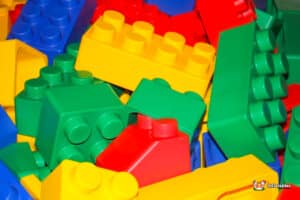 A colorful assortment of Edublocks Lego bricks stacked together, inviting imaginative building and design.