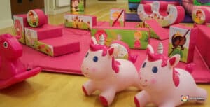 Fun Unicorn hoppers ideal for toddler parties.
