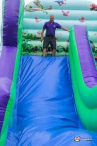 Man at the top of the slide
