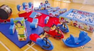 Pirate-themed soft play area filled with colorful toys, inviting children to explore and enjoy imaginative play.