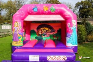Princess themed bouncy castle ideal for parties and hire.