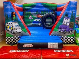 Abbots Morton village hall showing the amazing auto bouncer.