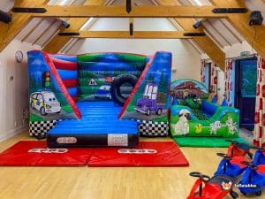 Abbots Morton village hall with auto bouncer