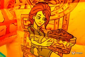 Themed artwork within a large inflatable obstacle course.