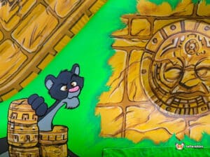 Fun art work on a large inflatable suitable for adults and children