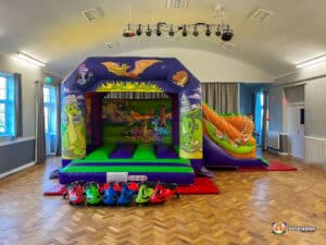 Badsey Remembrance Hall with Dino bounce and slide.
