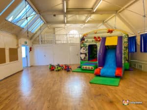 Bengeworth Church Hall with BBC inflatables jungle bounce and slide