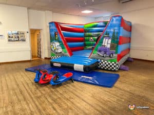 Castlemorton parish hall with BBC Inflatables equipment.