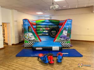 Castlemorton parish hall bouncy castle.
