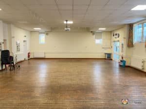 Castlemorton parish hall main hall empty space.