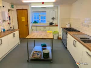 Kitchen area inside venue.