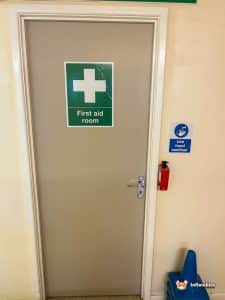 Firt aid cupboard.