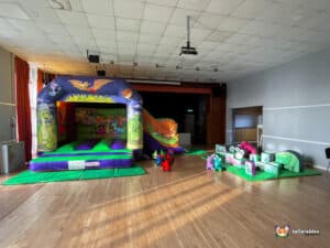 Dinosaur bouncy castle and matching soft play