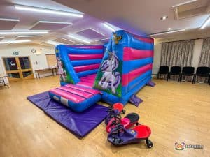BBC Inflatables Unicorn Bouncer & Plasma Cars at Elmbridge Village Hall