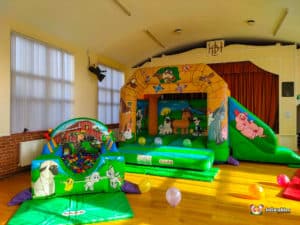 Hallow Village Hall with BBC Inflatables equipment