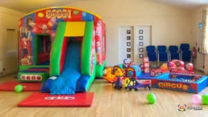 Hartlebury Parish Hall with Circus bounce and slide with soft play package