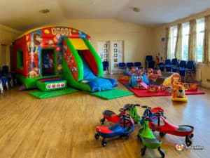 Circus Bounce and slide bouncy castle hired from BBC Inflatables