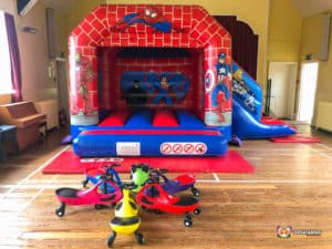 Holy Trinity Church Hall Hero Bounce and Slide with Plasma Cars