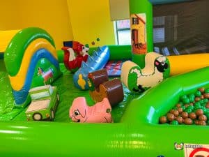 Farm themed soft play shapes pig, sheep landrover.