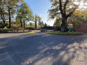 Drive way and trees.