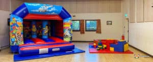 Lego themed bouncy castle