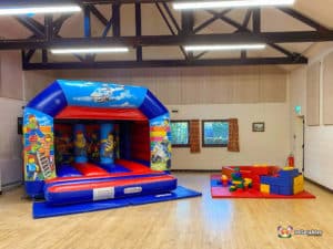 Lego themed bouncy castle and soft play.