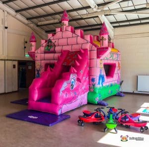 Pink bouncy castle