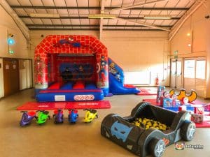 Bouncy castle and soft play.