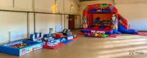 Norton Parish Hall BBC inflatables Pirate bounce and slide soft play