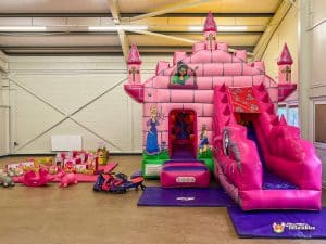 Pink bouncy castle package.