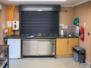 Rock Village Hall Serving Hatch in Kitchen