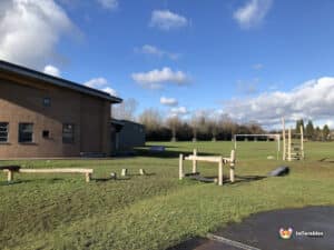 field at the venue with play equiptmnet