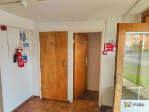 Toilet doors at St Andrews Hall Fairfield