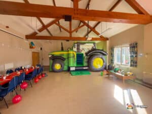 Broom Village Hall Tractor bounce and slide from BBC Inflatables