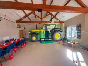 Broom Village Hall Farm Themed Party With Tractor Bounce and Slide